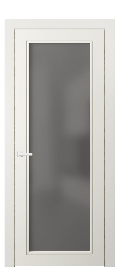 Межкомнатная дверь Neo Classic 8000 Матовый жемчужный Сатинированное серое стекло, триплекс Цена 74699 ₽ | Volhovec