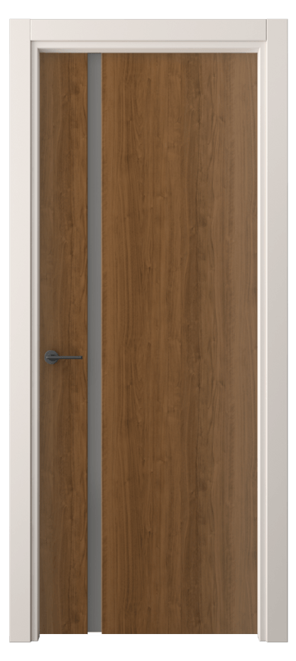 Межкомнатная дверь Freedom 4222 Лесной орех Сатинированное серое стекло, триплекс, 8 мм Цена 38299 ₽ | Volhovec