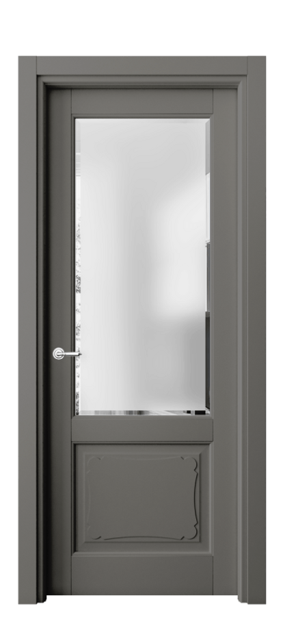 Межкомнатная дверь Toscana Elegante 6322 Бук классический серый Сатинированное стекло с фацетом, 6 мм Цена 93799 ₽ | Volhovec