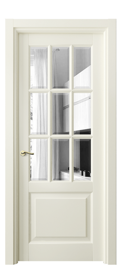 Межкомнатная дверь Лигнум 0748 Матовый молочно-белый Двустороннее зеркало с фацетом, триплекс Цена 122299 ₽ | Volhovec