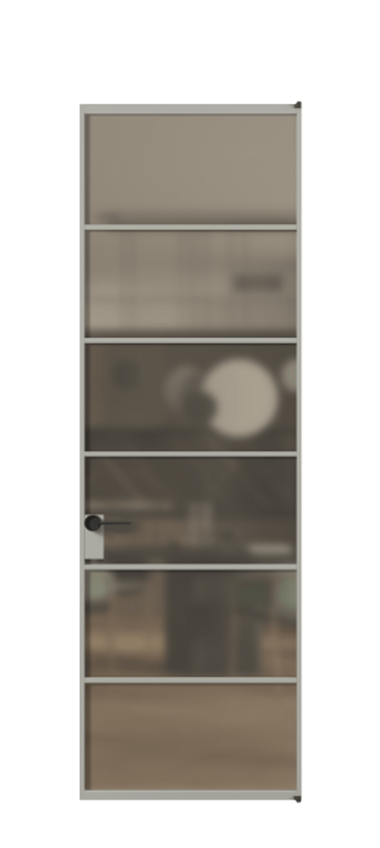 Алюминиевая дверь АЛПЛ040.04 Алюминий нейтральный серый Сатинированное бронзовое стекло, триплекс Цена 128530  | Volhovec