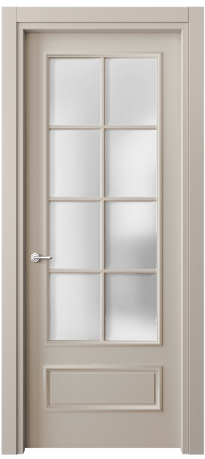 Межкомнатная дверь Paris 8112 Матовый светло-бежевый Сатинированное стекло Цена 76999 ₽| Volhovec