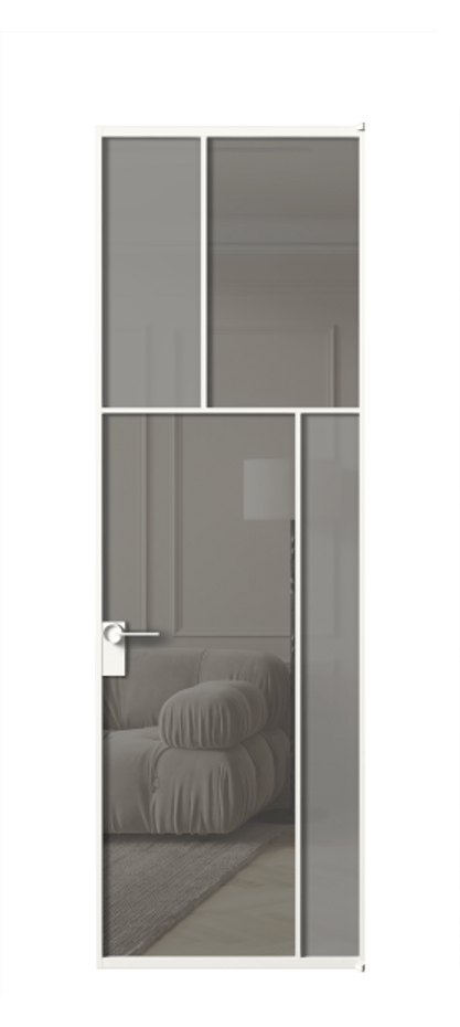 Дверь межкомнатная Mosaic АЛПЛ041.23 Алюминий Белый Сатинированное серое стекло, триплекс, 6 мм + Прозрачное серое стекло, триплекс Без короба бел Цена 160070 Стоимость комплекта двери включает:
1. Полотно (600/650/700/750/800/850/900/950*2000-2400 мм).
2. Короб
3. Комплект фурнитуры (2 торцевые петли и магнитный замок с ответной планкой). Фабрика дверей Волховец 8 (800) 551 43 19 Межкомнатная дверь Mosaic АЛПЛ041.23 Алюминий Белый Сатинированное серое стекло, триплекс, 6 мм + Прозрачное серое стекло, триплекс Цена 160070 ₽ | Volhovec