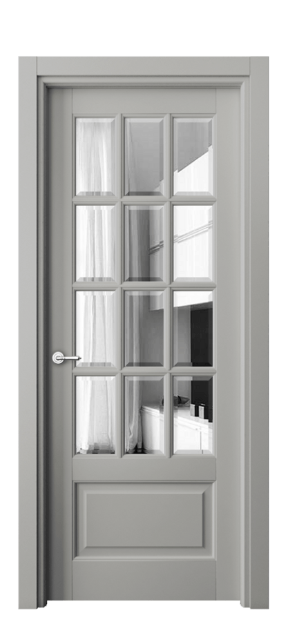 Межкомнатная дверь Toscana Grigliato 6313 Бук нейтральный серый Двустороннее зеркало с фацетом, триплекс, 8 мм Цена 114599 ₽ | Volhovec