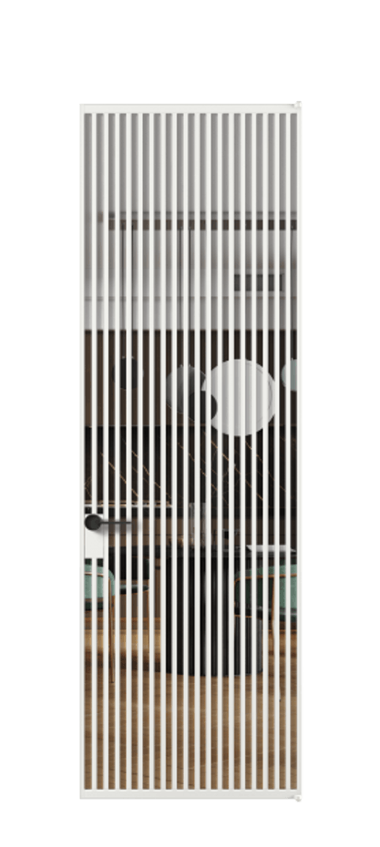 Алюминиевая дверь АЛПЛ040.06 Алюминий белоснежный Прозрачное стекло "Crystal Vision", калёное Цена 238670  | Volhovec