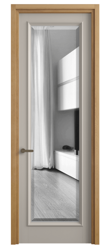 Межкомнатная дверь Charm 6702 Бук светло-бежевый Двустороннее зеркало с фацетом, триплекс Цена 107399 ₽ | Volhovec