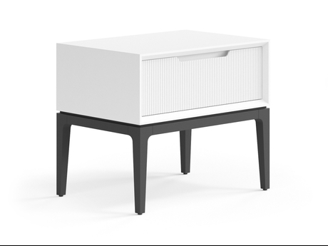 Мебель Тумба прикроватная Velvet 1 ящик. Цвет Матовый светло-серый. Материал Гладкая эмаль. Коллекция Тумба прикроватная Velvet 1 ящик. Картинка.
