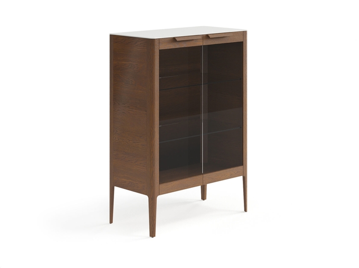 Мебель Витрина Piega. Цвет Дуб каштановый матовый. Материал Массив дуба матовый. Коллекция Витрина Piega. Картинка.
