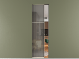 Алюминевая перегородка skr1_03_ Алюминий бежево-серый Серый сатин матовое. Цвет Алюминий бежево-серый. Материал Алюминий в эмали. Коллекция Перегородка Formato скрытый пенал 1 створка. Картинка.