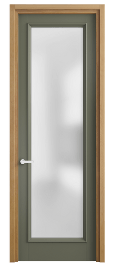 Дверь межкомнатная 6702 БОТ САТ. Цвет Бук оливковый тёмный. Материал Массив бука эмаль. Коллекция Charm. Картинка.
