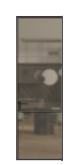 Дверь межкомнатная АЛПЛ040.03 Бронза сатин триплекс ААН. Цвет Алюминий антрацит. Материал Алюминий в эмали. Коллекция Formato. Картинка.