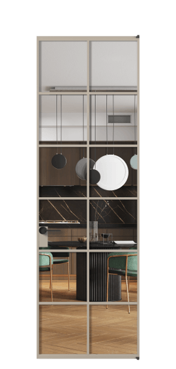 Дверь межкомнатная АЛПЛ040.05 Crystalvision АБСК. Цвет Алюминий бисквитный. Материал Алюминий в эмали. Коллекция Formato. Картинка.