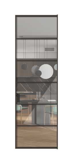 Дверь межкомнатная АЛПЛ040.04 ААН Алюминий антрацит Stopsol Clear прозрачное. Цвет Алюминий антрацит. Материал Алюминий в эмали. Коллекция Formato. Картинка.