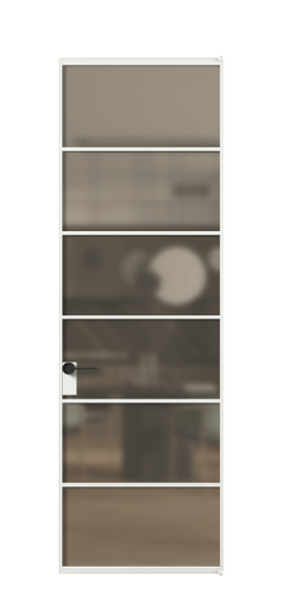 Дверь межкомнатная АЛПЛ040.04 Бронза сатин триплекс АБЛ. Цвет Алюминий белоснежный. Материал Алюминий в эмали. Коллекция Formato. Картинка.