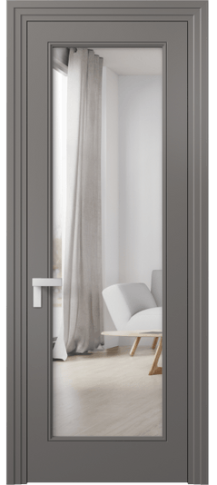 Межкомнатная дверь 8300 МКЛС Двустороннее зеркало. Цвет Матовый классический серый. Материал Гладкая эмаль. Коллекция Rocca. Фото. Дверь межкомнатная 8300 МКЛС Двустороннее зеркало. Цвет Матовый классический серый. Материал Гладкая эмаль. Коллекция Rocca. Картинка.