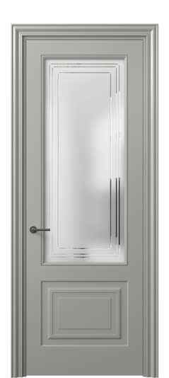 Дверь межкомнатная 8452 МНСР Сатин с гравировкой Mascot. Цвет Матовый нейтральный серый. Материал Гладкая эмаль. Коллекция Mascot. Картинка.