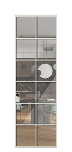 Дверь межкомнатная АЛПЛ040.05 АОС Алюминий облачно-серый Stopsol Clear прозрачное. Цвет Алюминий облачно-серый. Материал Алюминий в эмали. Коллекция Formato. Картинка.