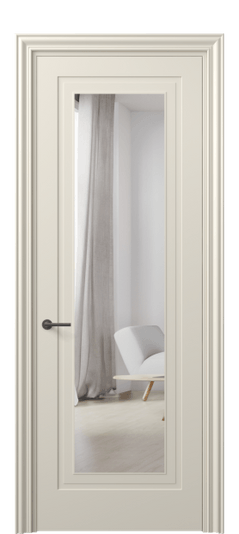 Дверь межкомнатная 8403 МБСР Зеркало с одной стороны. Цвет Матовый бежево-серый. Материал Гладкая эмаль. Коллекция Mascot. Картинка.