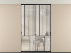 Перегородка Mosaic внутри проёма скрытое крепление в потолок 2 створки