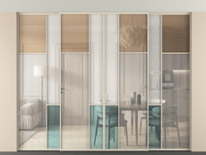 Перегородка Mosaic внутри проёма скрытое крепление в потолок 4 створки