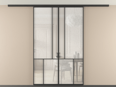 Перегородка Mosaic вдоль стены на потолок 2 створки