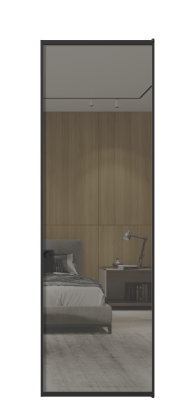 Дверь межкомнатная АЛПЛ040.01 Stopsol Grey ЧЕР. Цвет Алюминий Черный. Материал Алюминий. Коллекция Formato. Картинка.