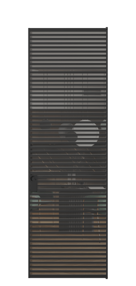 Дверь межкомнатная АЛПЛ040.06 Серый триплекс ЧЕР. Цвет Алюминий Черный. Материал Алюминий. Коллекция Formato. Картинка.