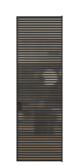 Дверь межкомнатная АЛПЛ040.06 Бронза сатин триплекс ЧЕР. Цвет Алюминий Черный. Материал Алюминий. Коллекция Formato. Картинка.