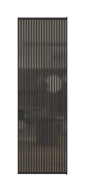 Дверь межкомнатная АЛПЛ040.07 Бронза сатин триплекс ЧЕР. Цвет Алюминий Черный. Материал Алюминий. Коллекция Formato. Картинка.