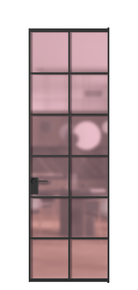 Дверь межкомнатная АЛПЛ040.05 САТ РОЗ ЧЕР. Цвет Алюминий Черный. Материал Алюминий. Коллекция Formato. Картинка.