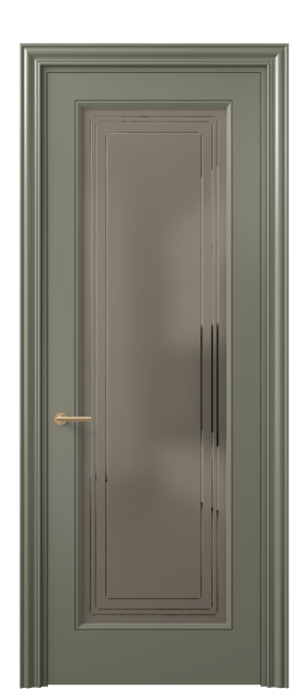 Дверь межкомнатная 8400 МОТ Бронза сатин с гравировкой. Цвет Матовый оливковый тёмный. Материал Гладкая эмаль. Коллекция Mascot. Картинка.